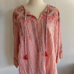 JOHNNY WAS Thora Nomad Blouse with geometric detailing